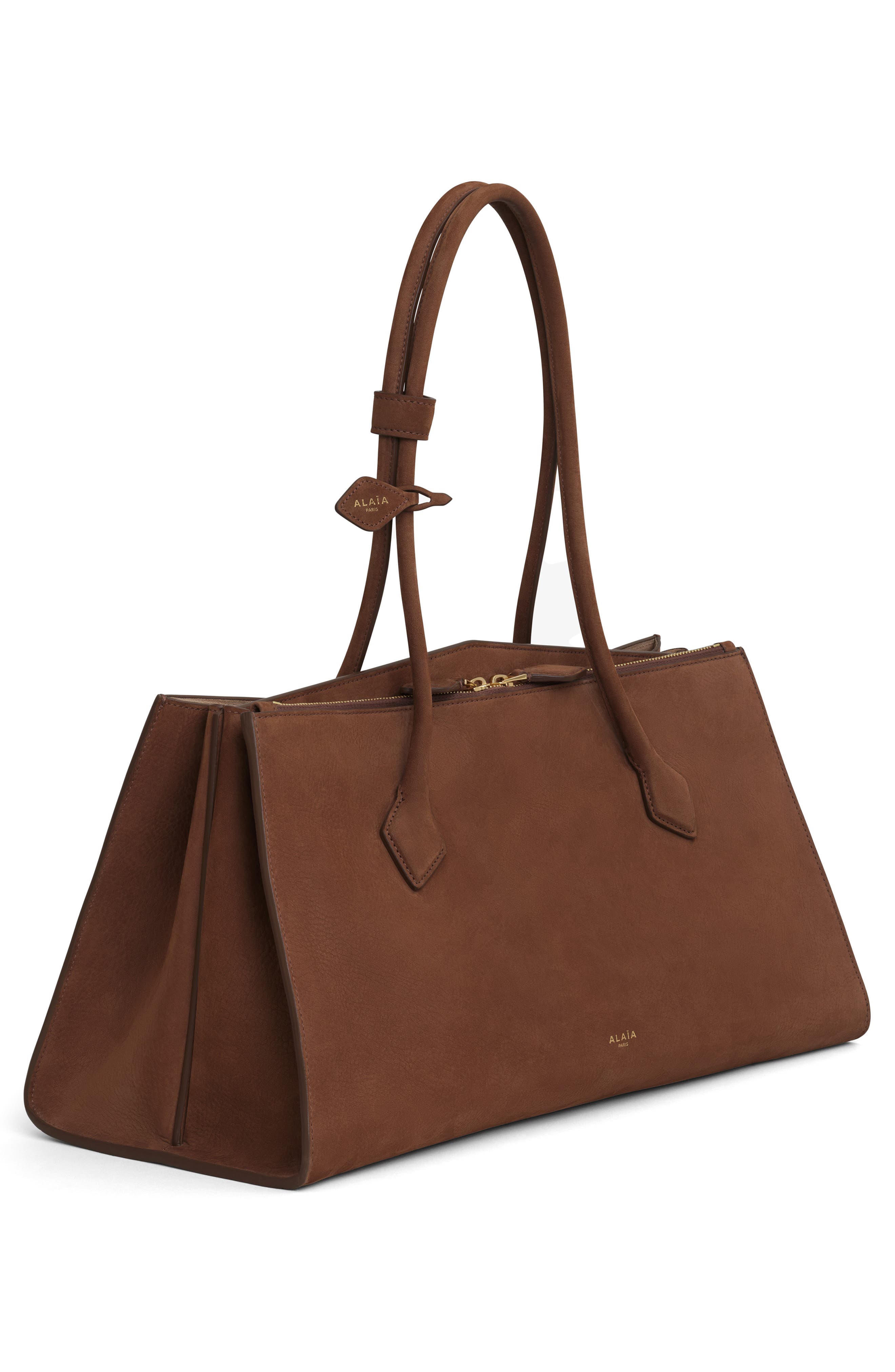 Alaïa Le Teckel Suede Tote, Alternate, color, Terre D Ombre