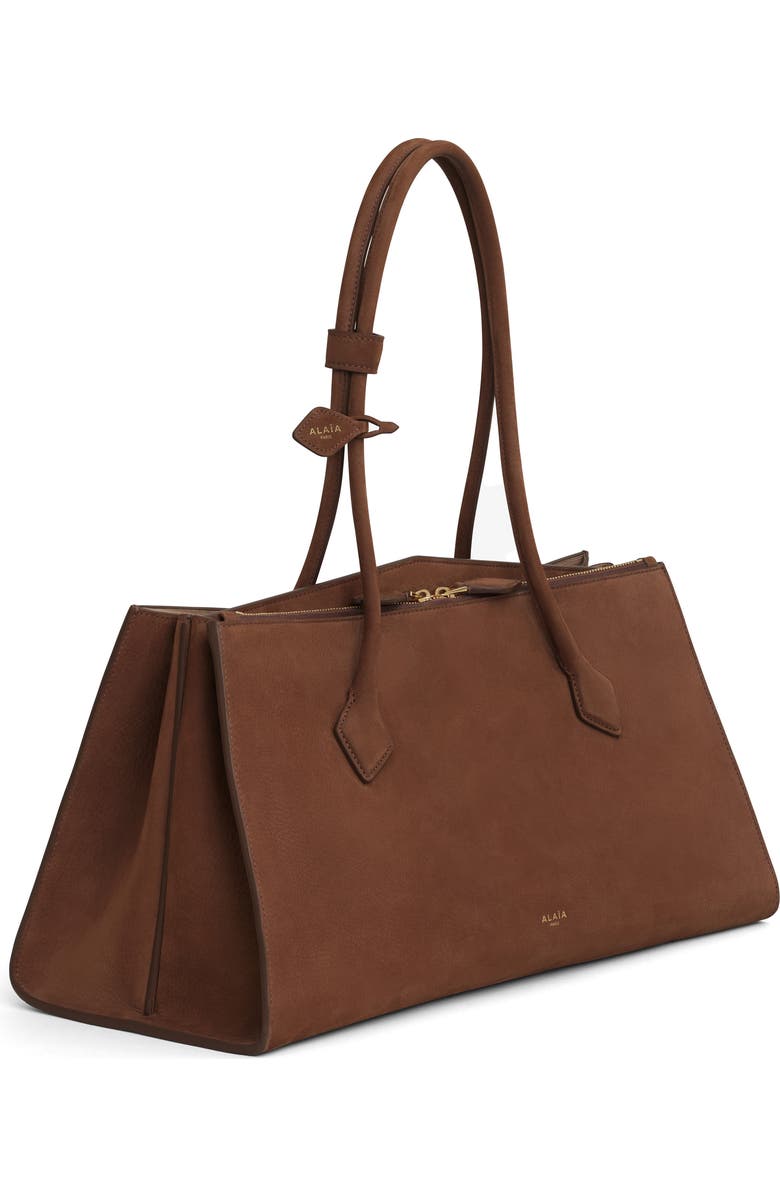 Alaïa Le Teckel Suede Tote, Alternate, color, Terre D Ombre