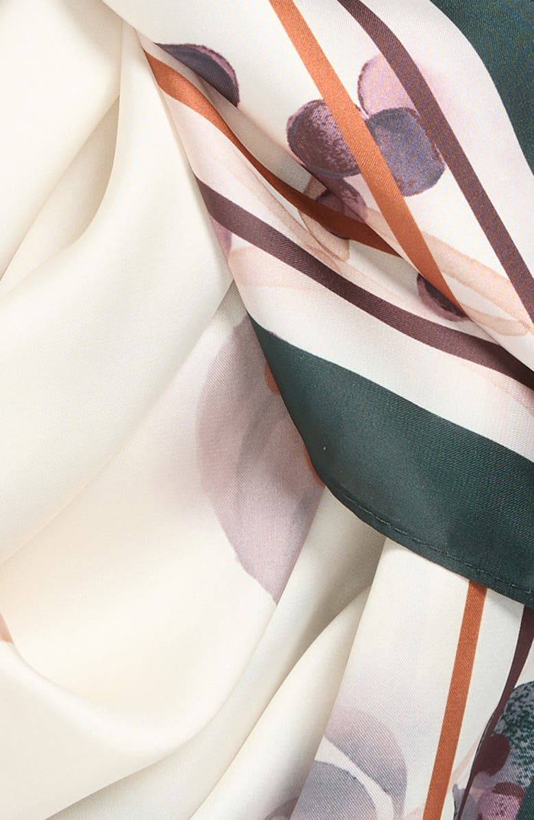 Treasure & Bond Oversize Square Satin Scarf, Alternate, color, Ivory Winter Floral