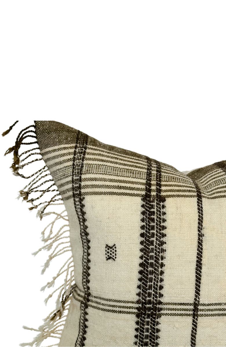 Linen & James Ezra Tan Brown Indian Wool Pillow Cover, Alternate, color, 