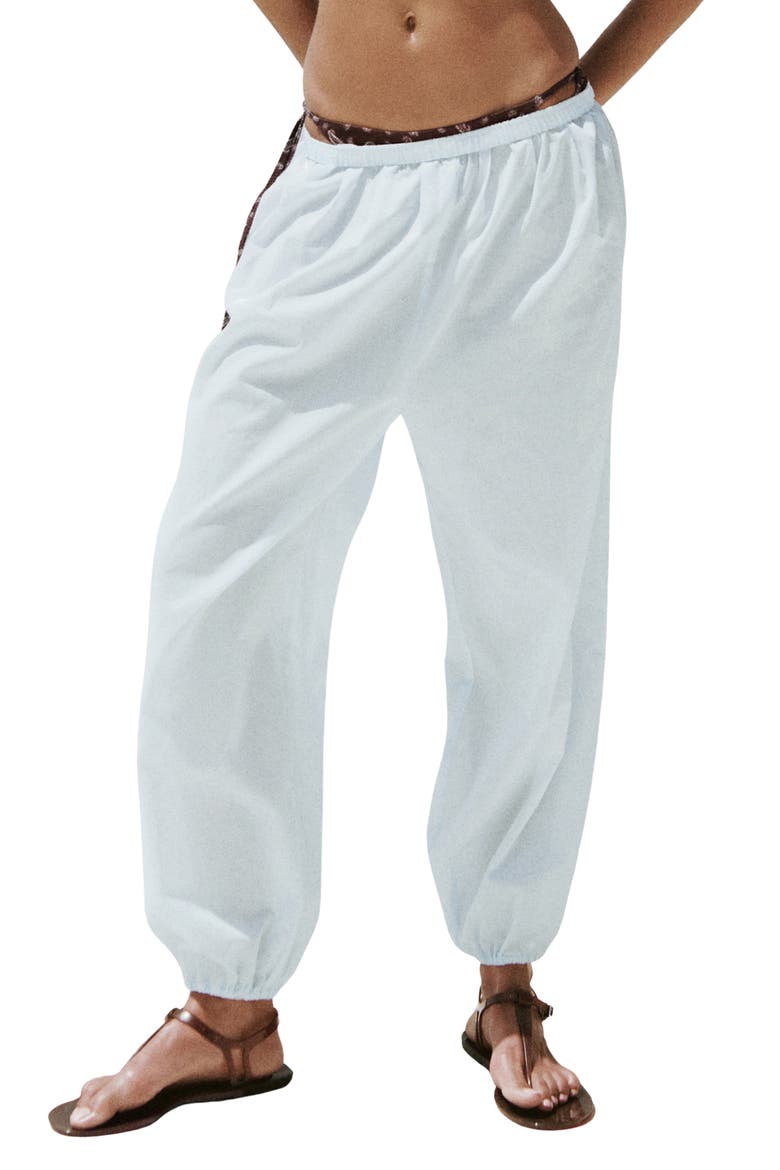 Cotton Balloon Pants, Main, color, SKY BLUE