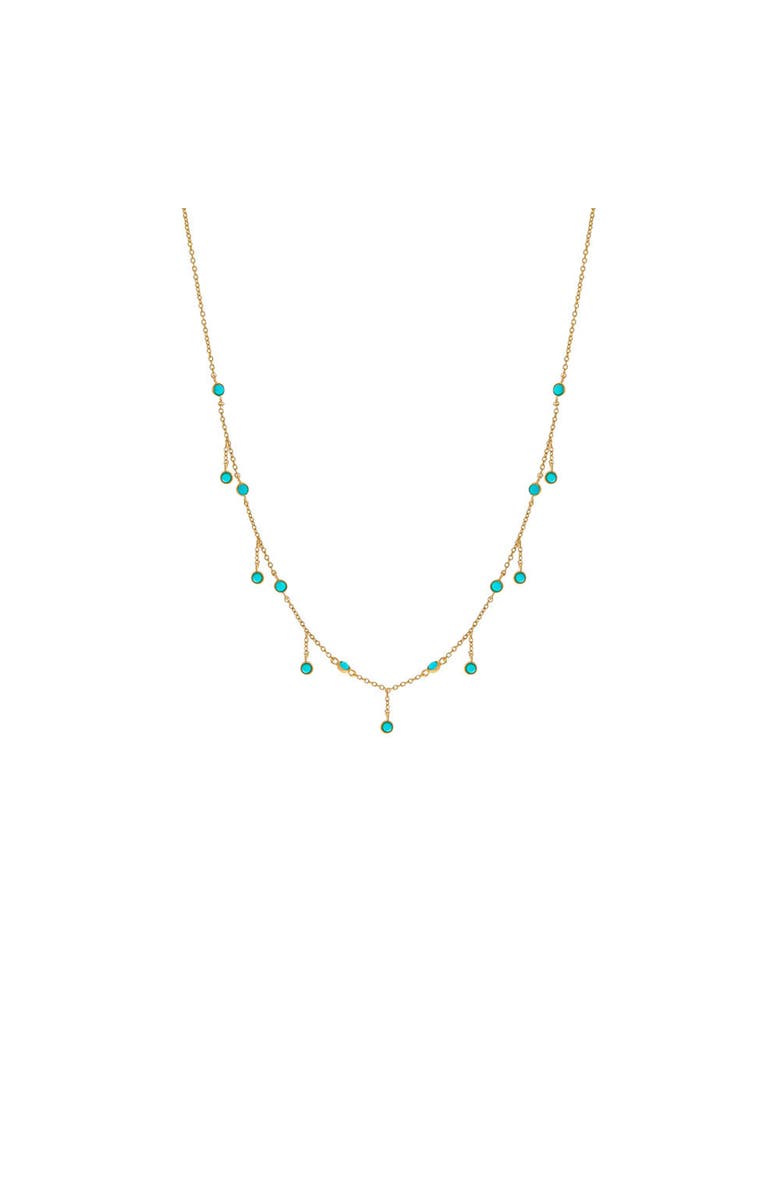 BY ADINA EDEN Turquoise Bezel Shaker Necklace 14K, Main, color, Turquoise