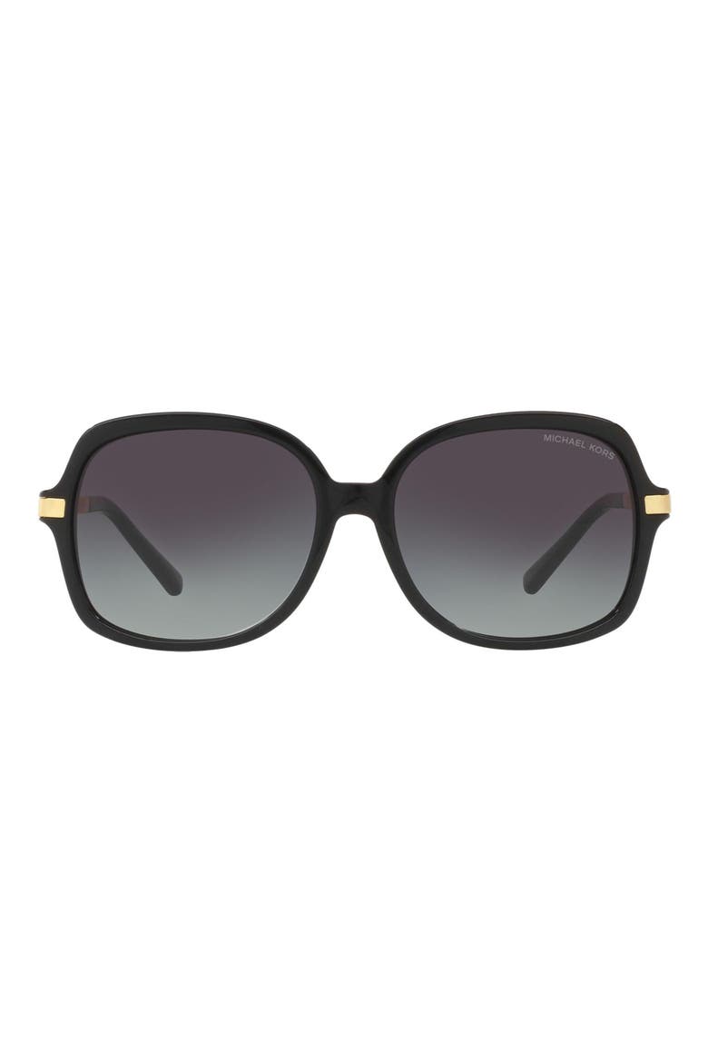 57mm Gradient Square Sunglasses, Main, color, BLACK/ GOLD/ BLACK GRADIENT