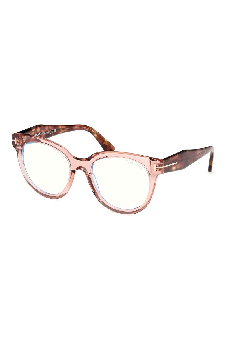 52mm Butterfly Blue Light Blocking Glasses, Alternate, color, ROSE HAVANA