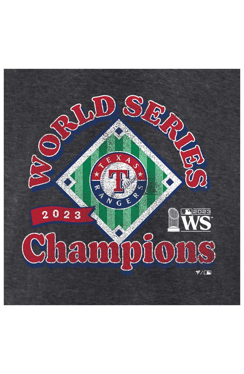 FANATICS Men's Fanatics Branded Heather Charcoal Texas Rangers 2023 World Series Champions Franchise Guys T-Shirt, Alternate, color, 
