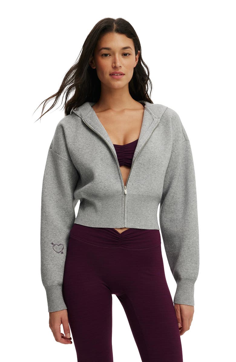 COTTON ON BODY Women's Active Knit Cropped Zip Through, Main, color, 