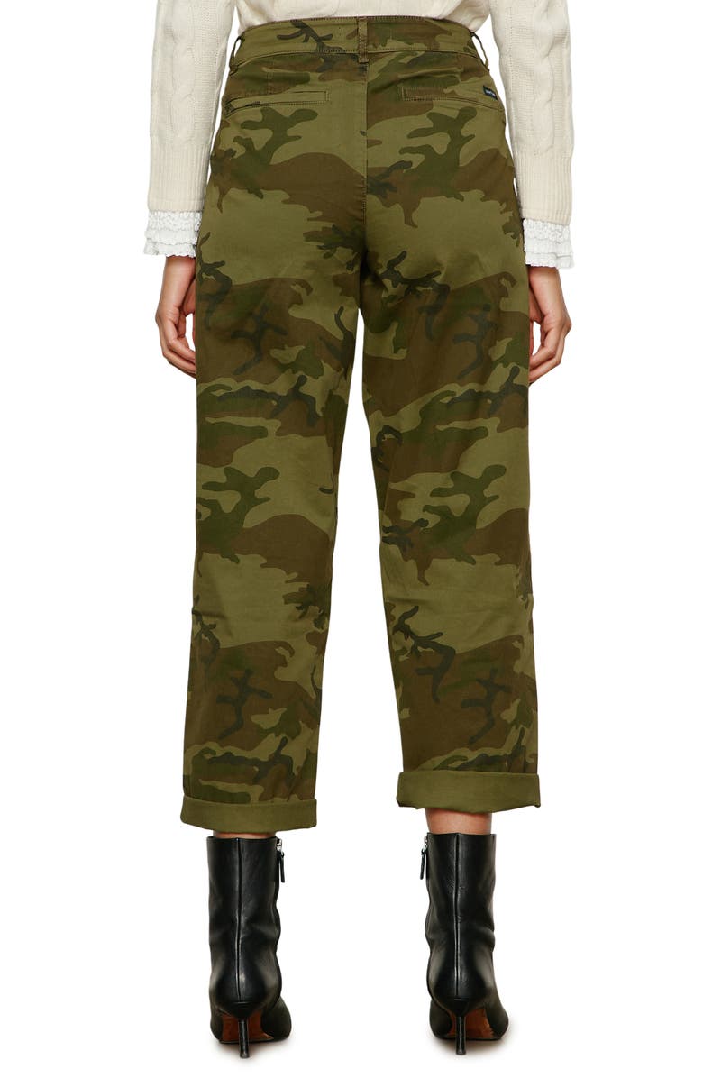 Sanctuary Boyfriend Cruiser Barrel Twill Pants, Alternate, color, Rambler Camo Green