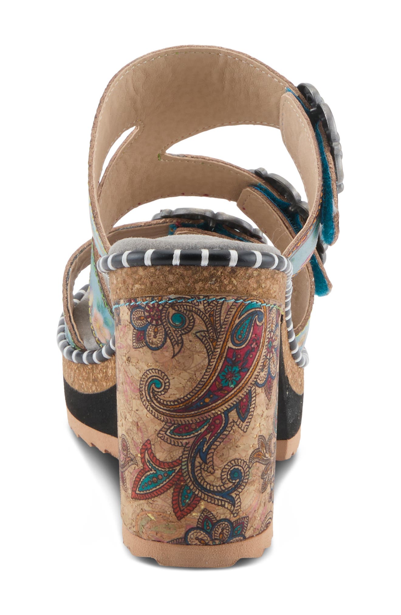 L'Artiste by Spring Step Milemarker Platform Slide Sandal, Alternate, color, Blue Multi