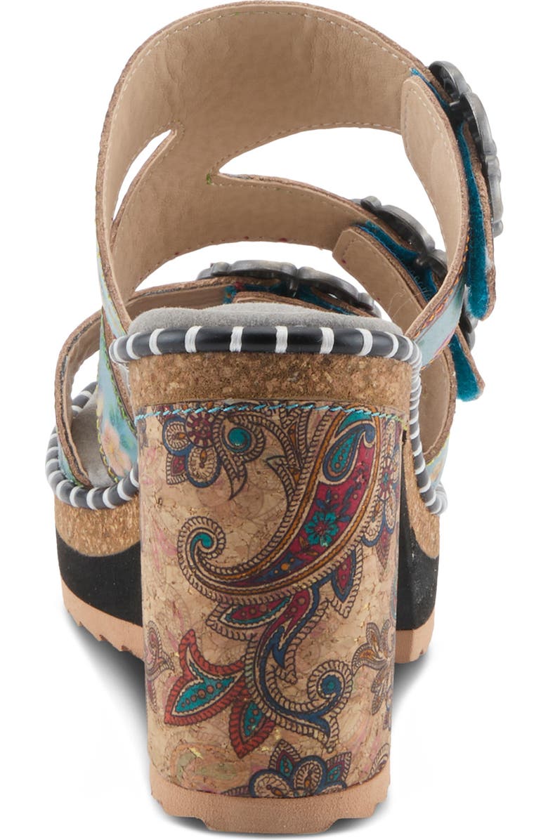 L'Artiste by Spring Step Milemarker Platform Slide Sandal, Alternate, color, Blue Multi