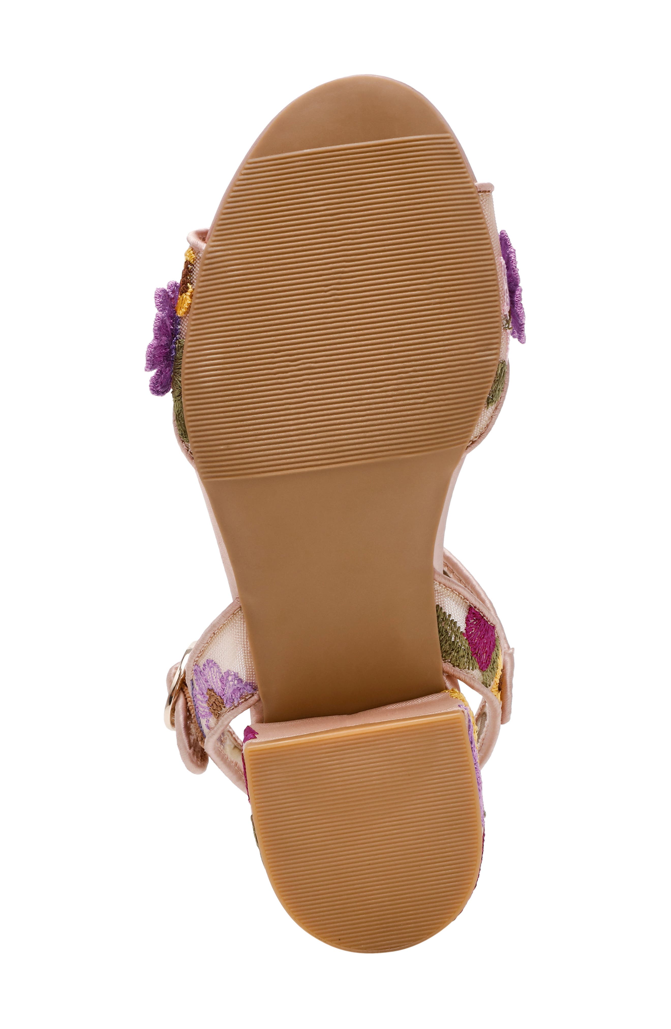 Betsey Johnson Kids
 Blare Ankle Strap Sandal, Alternate, color, Beige Multi
