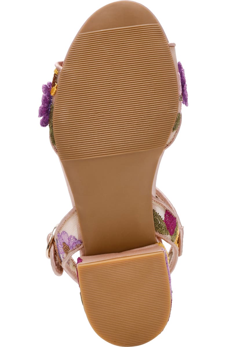 Betsey Johnson Kids' Blare Ankle Strap Sandal, Alternate, color, Beige Multi