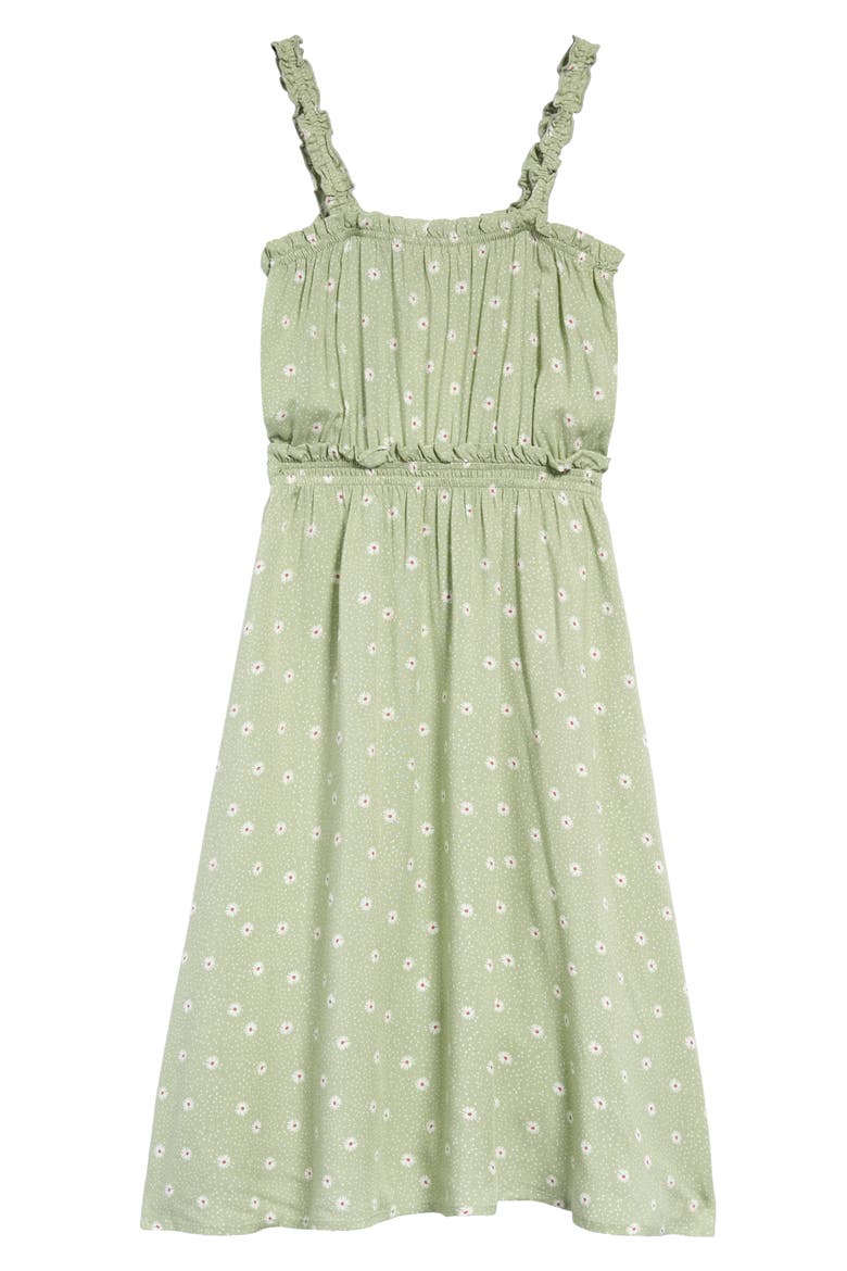 Kids' Print Sundress, Alternate, color, GREEN FLORAL