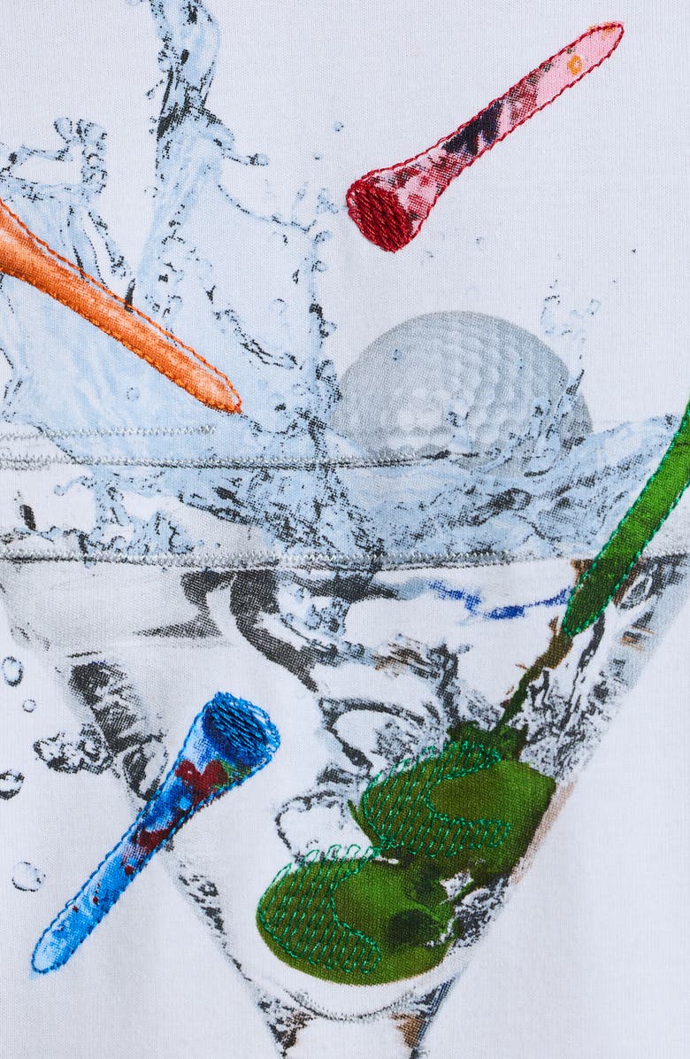 Robert Graham On the Green Cotton Graphic T-Shirt, Alternate, color, White