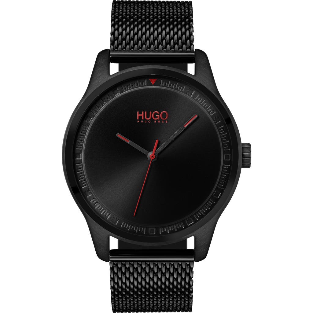 Hugo Boss Hugo Mesh Strap Bracelet, 42mm In Black