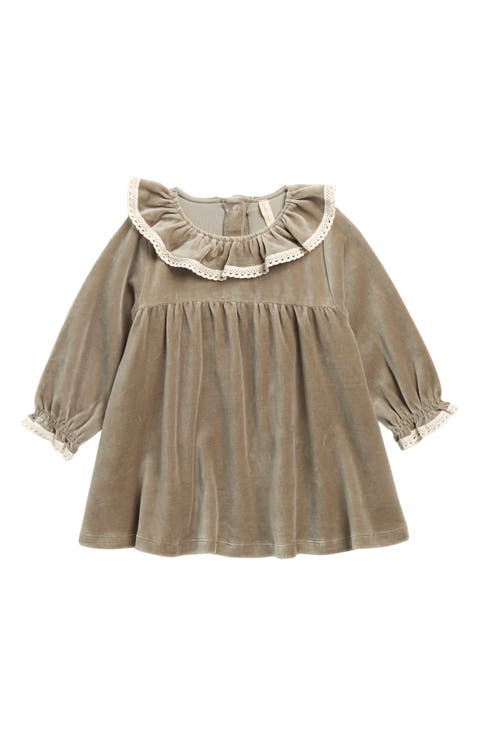 Velour Ruffle Dress