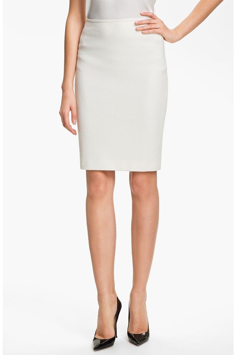 Cosmopolitan Tweed Pencil Skirt, Main, color, BRIGHT WHITE