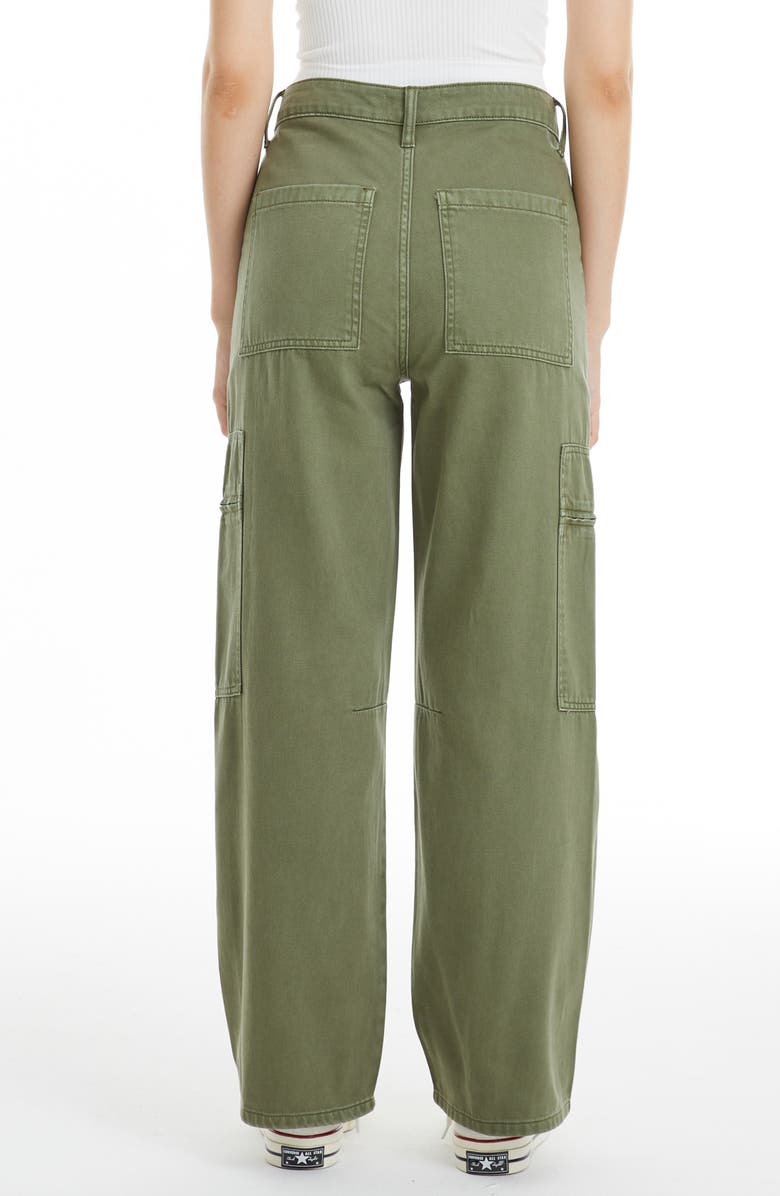 Bayeas High Waist Wide Leg Cargo Jeans, Alternate, color, Green