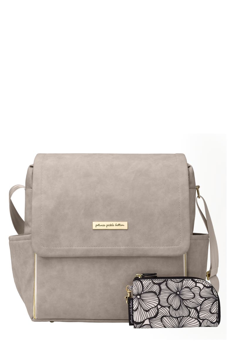 Boxy Backpack Diaper Bag, Main, color, GREY MATTE LEATHERETTE