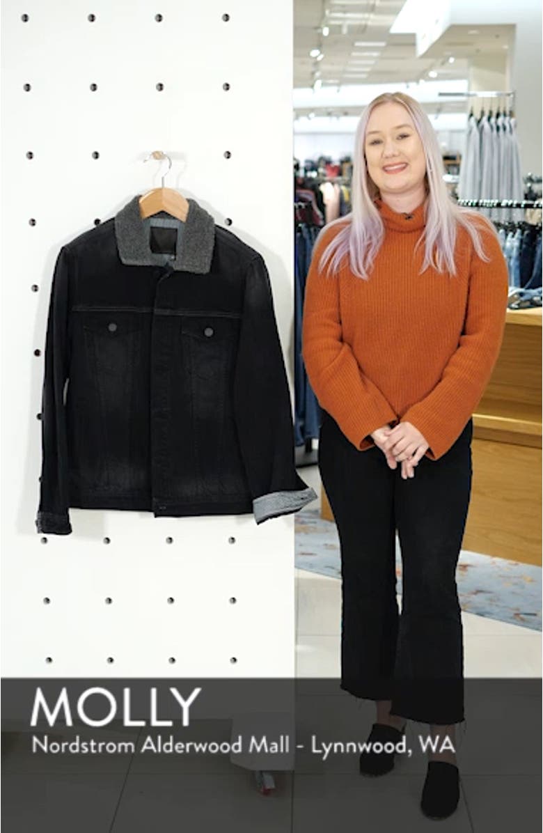 Fleece Collar Denim Trucker Jacket, sales video thumbnail