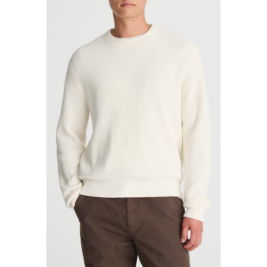 Madewell Cotton Shaker-stitch Crewneck Sweater In White