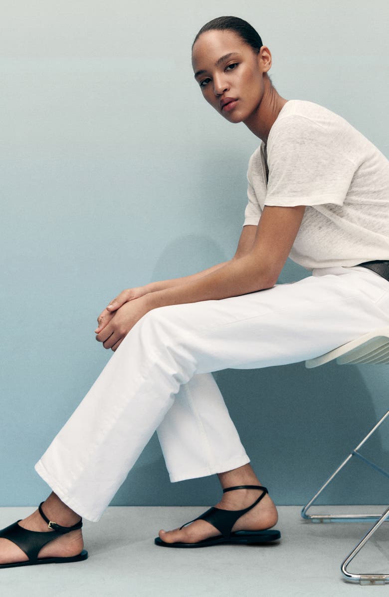 MANGO Matilda Mid Rise Straight Leg Jeans, Alternate, color, White