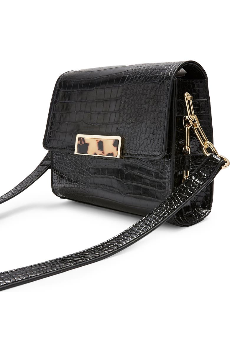 Topshop Skye Crocodile Crossbody Bag, Alternate, color,