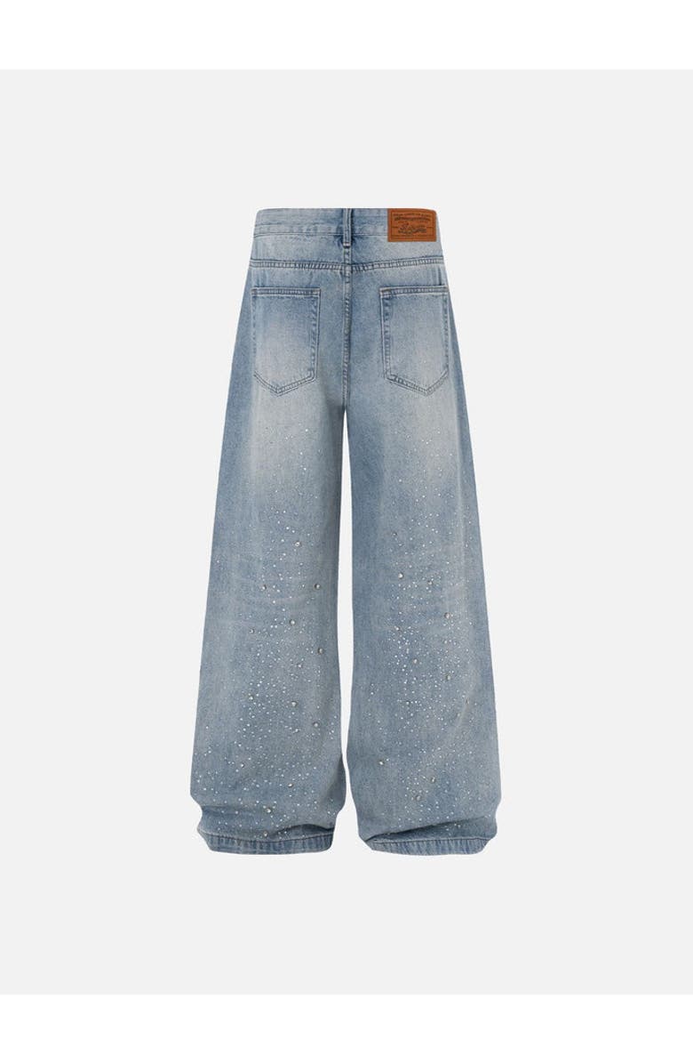 AELFRIC EDEN Rhinestone Baggy Jeans, Alternate, color, Blue