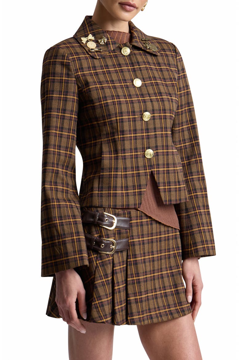 Plaid Slim Jacket, Alternate, color, RETRO PLAID
