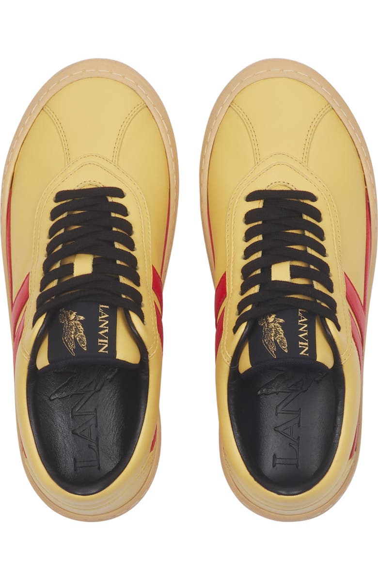 Lanvin x FUTURE LEATHER CASH SNEAKERS FOR WOMEN, Alternate, color, Bright Yellow/Red