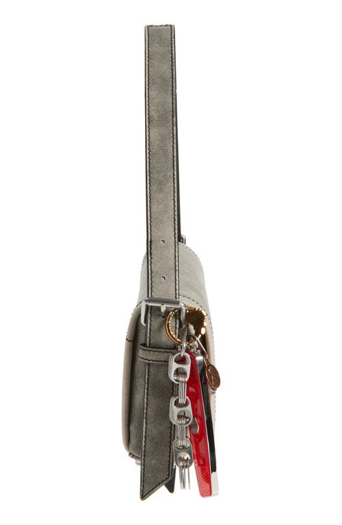 Alexander Wang Ricco Relic Distressed Leather Shoulder Bag In Gray