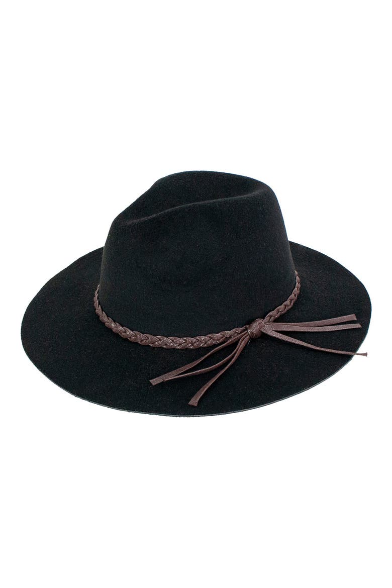 Devin Braid Band Felt Panama Hat, Main, color, BLACK