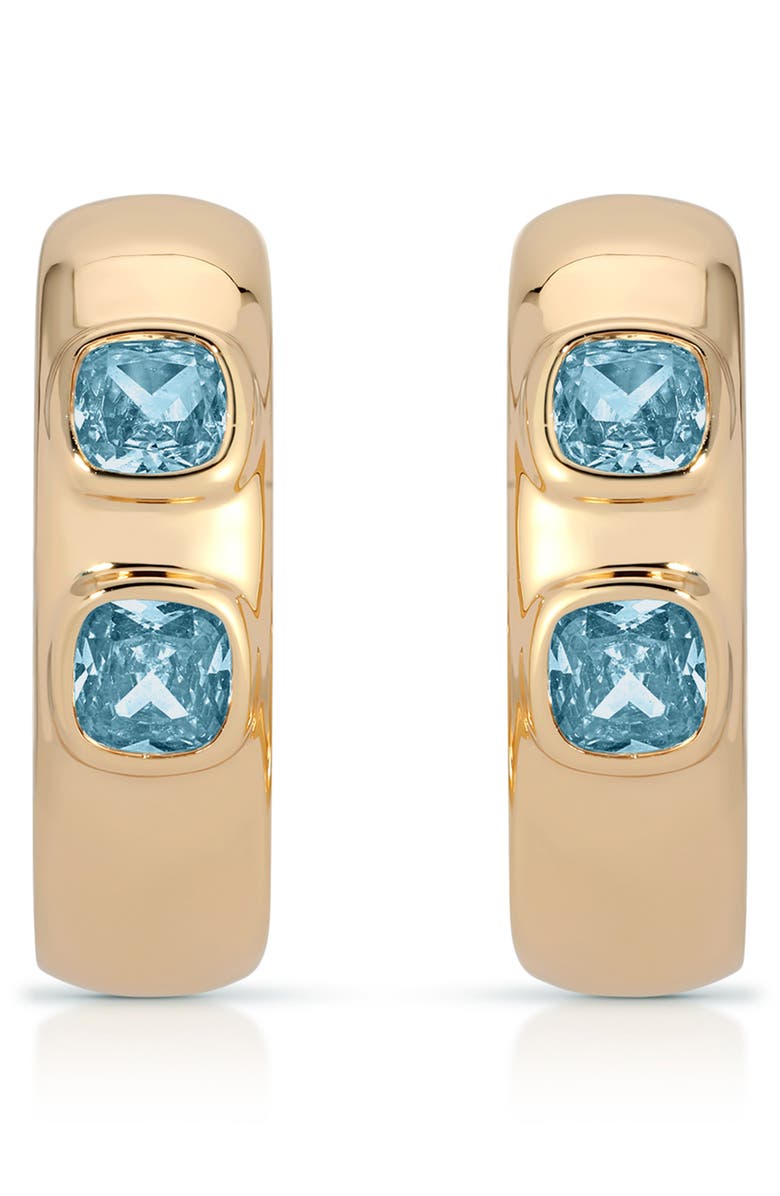 Ettika Favorite Dainty Open Hoop Earrings, Alternate, color, Blue