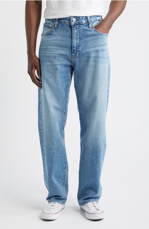 Marcel Relaxed Straight Leg Jeans (Light Brushed Classic Blue)