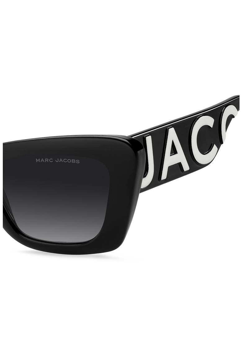 52mm Cat Eye Sunglasses, Alternate, color, BLACK WHITE/ DARK GREY SF