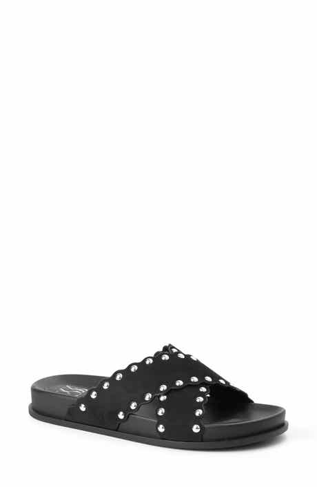 NEW YORK AND COMPANY Barnett Stud Crisscross Slide Sandal