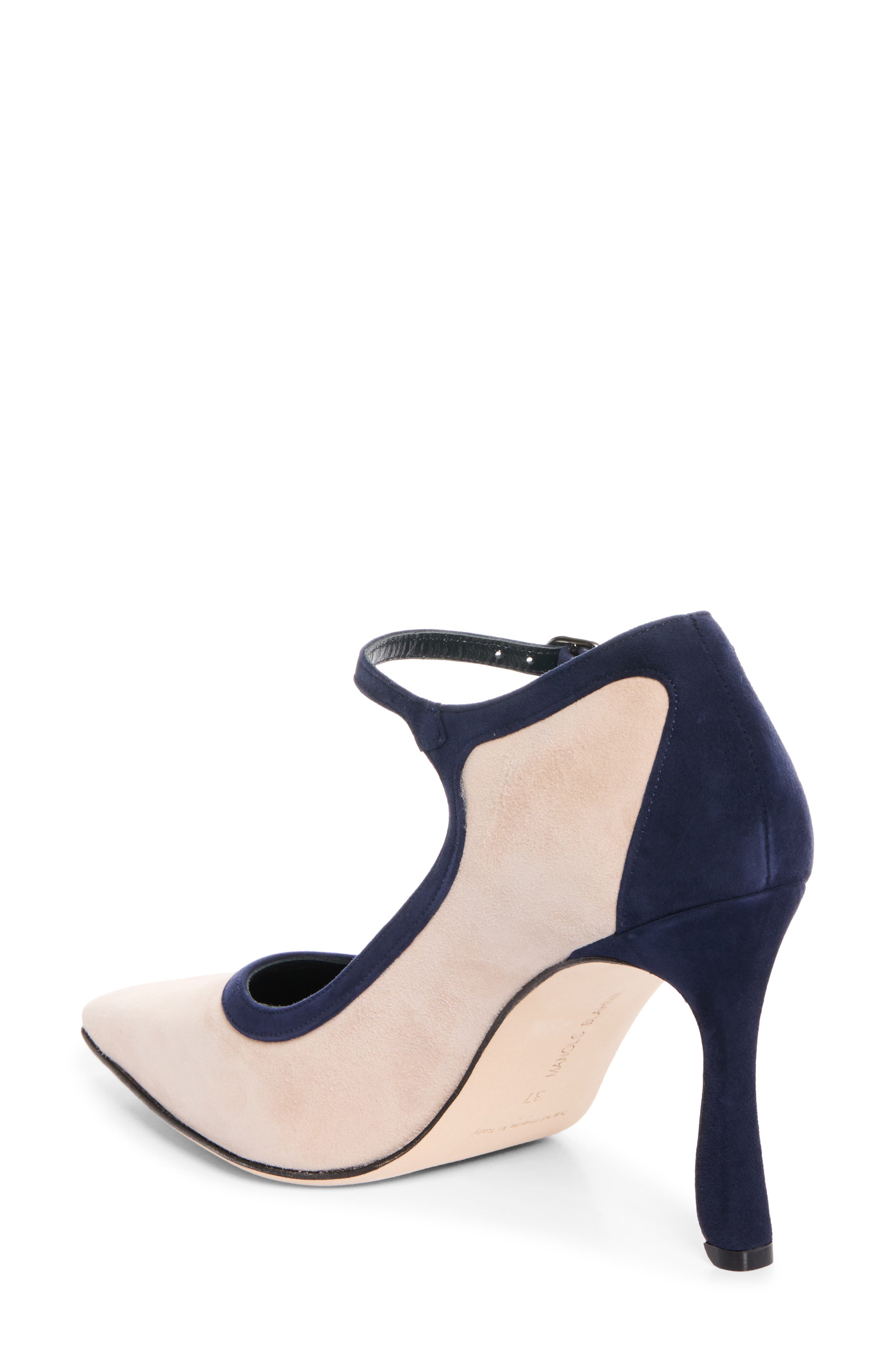 Churla Ankle Strap Pump, Alternate, color, BEIGE/ NAVY4