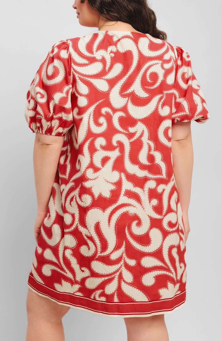 FLYING TOMATO Print Cotton Minidress, Alternate, color, Red/ Ivory