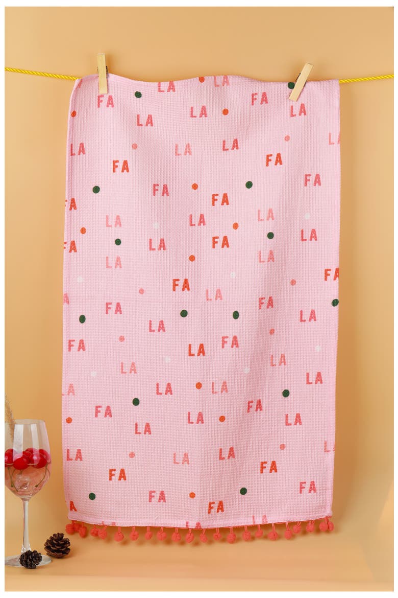 Merry & Bright Modern Holiday Kitchen Towels, Alternate, color, PINK
