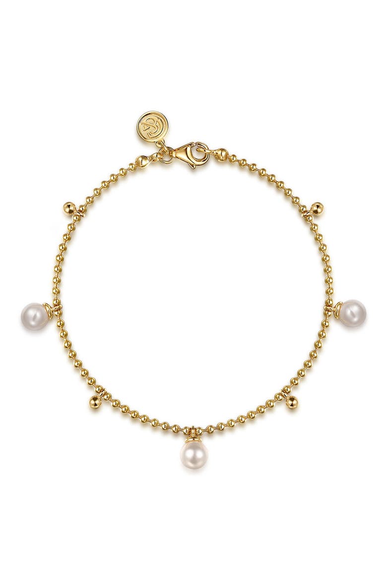 Freshwater Pearl Beaded Charm Bracelet, Main, color, GOLD/ WHITE