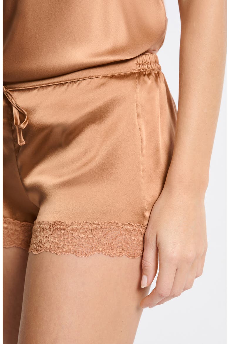 Milky Silk Pajama Shorts, Alternate, color, SABLE