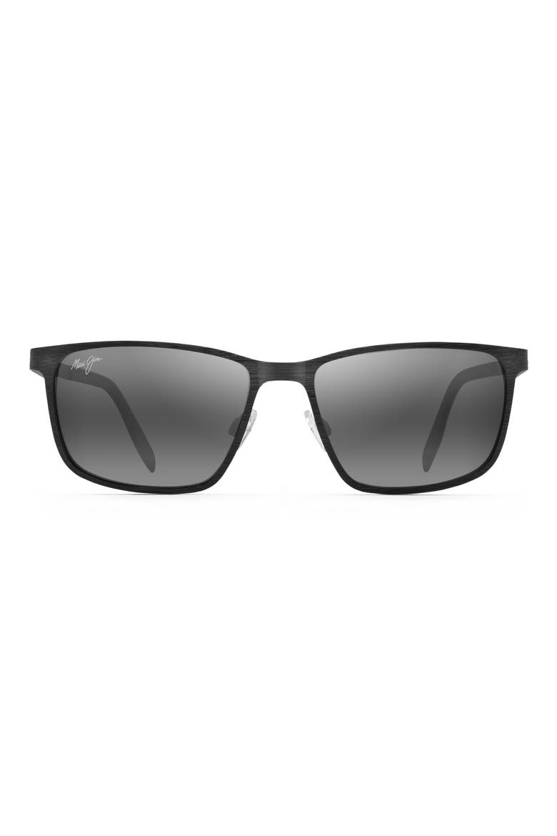 Cut Mountain 55mm Polarized Sunglasses, Alternate, color, BLACK