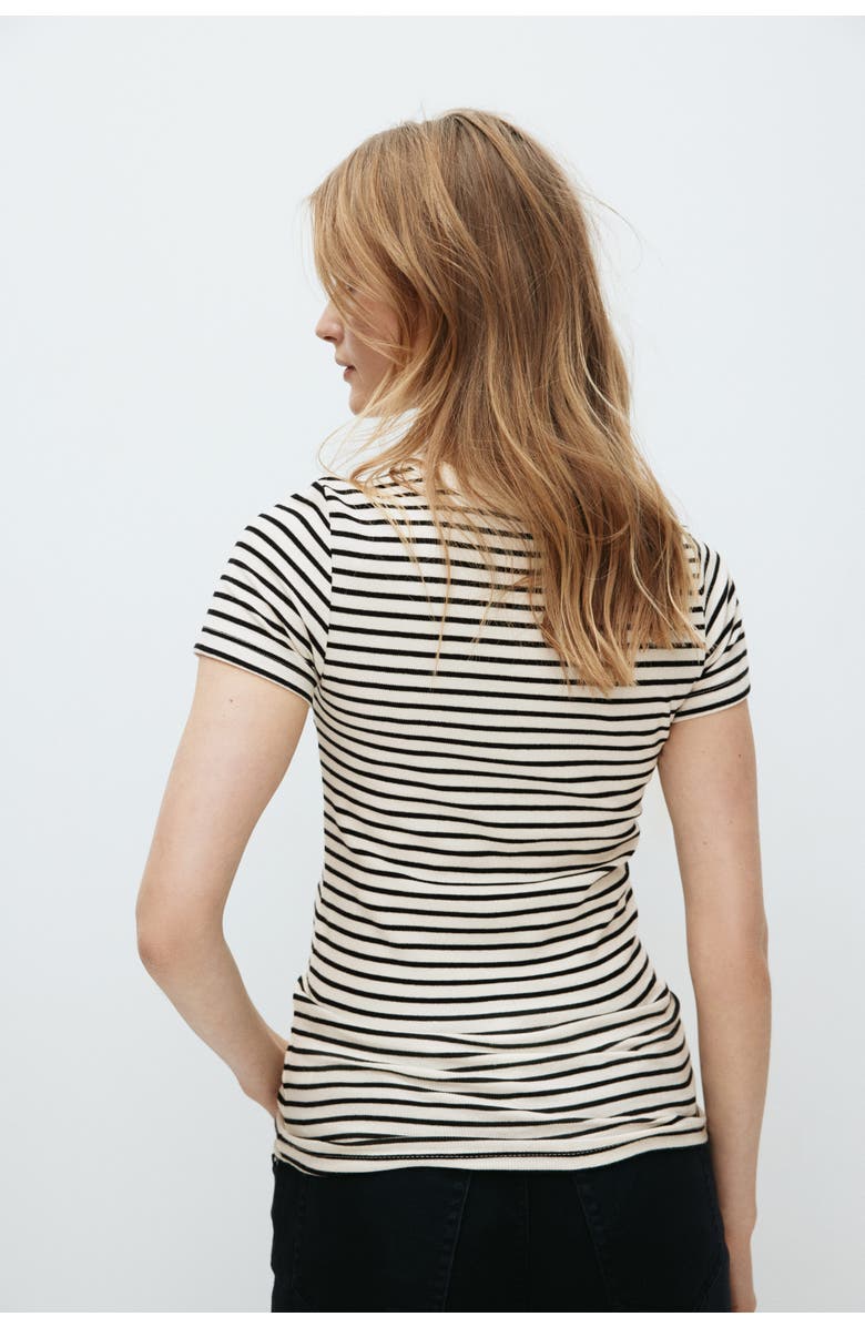 H&M Mama Ribbed Top, Alternate, color, Cream/Black Striped