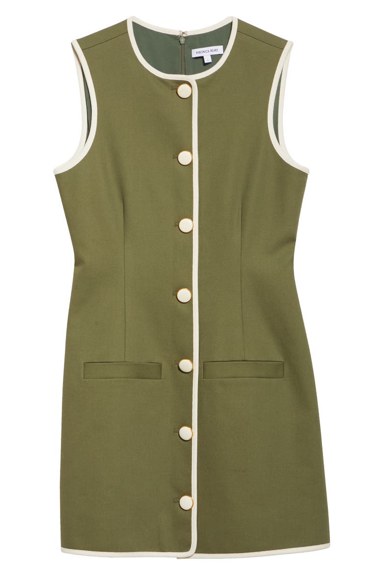 Whistler Contrast Trim Sleeveless Dress, Alternate, color, STONE ARMY