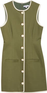 Veronica Beard Whistler Contrast Trim Sleeveless Dress