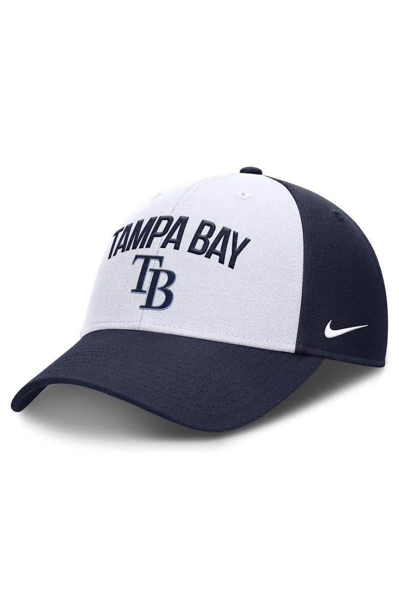 Men's Nike White/Navy Tampa Bay Rays Club Performance Adjustable Hat, Main, color, White