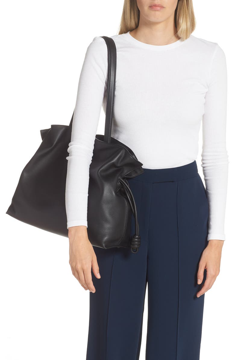 Loewe Large Flamenco Leather Clutch, Alternate, color,