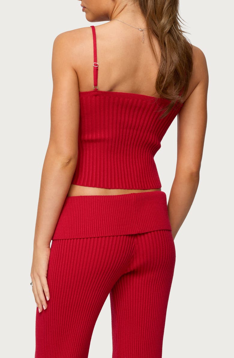 EDIKTED Adannah Tie Neck Rib Tank, Alternate, color,