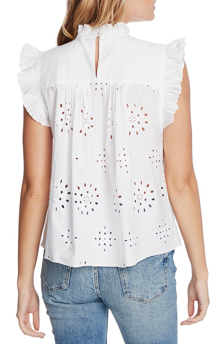 1.STATE Eyelet Flutter Sleeve Top, Alternate, color, 