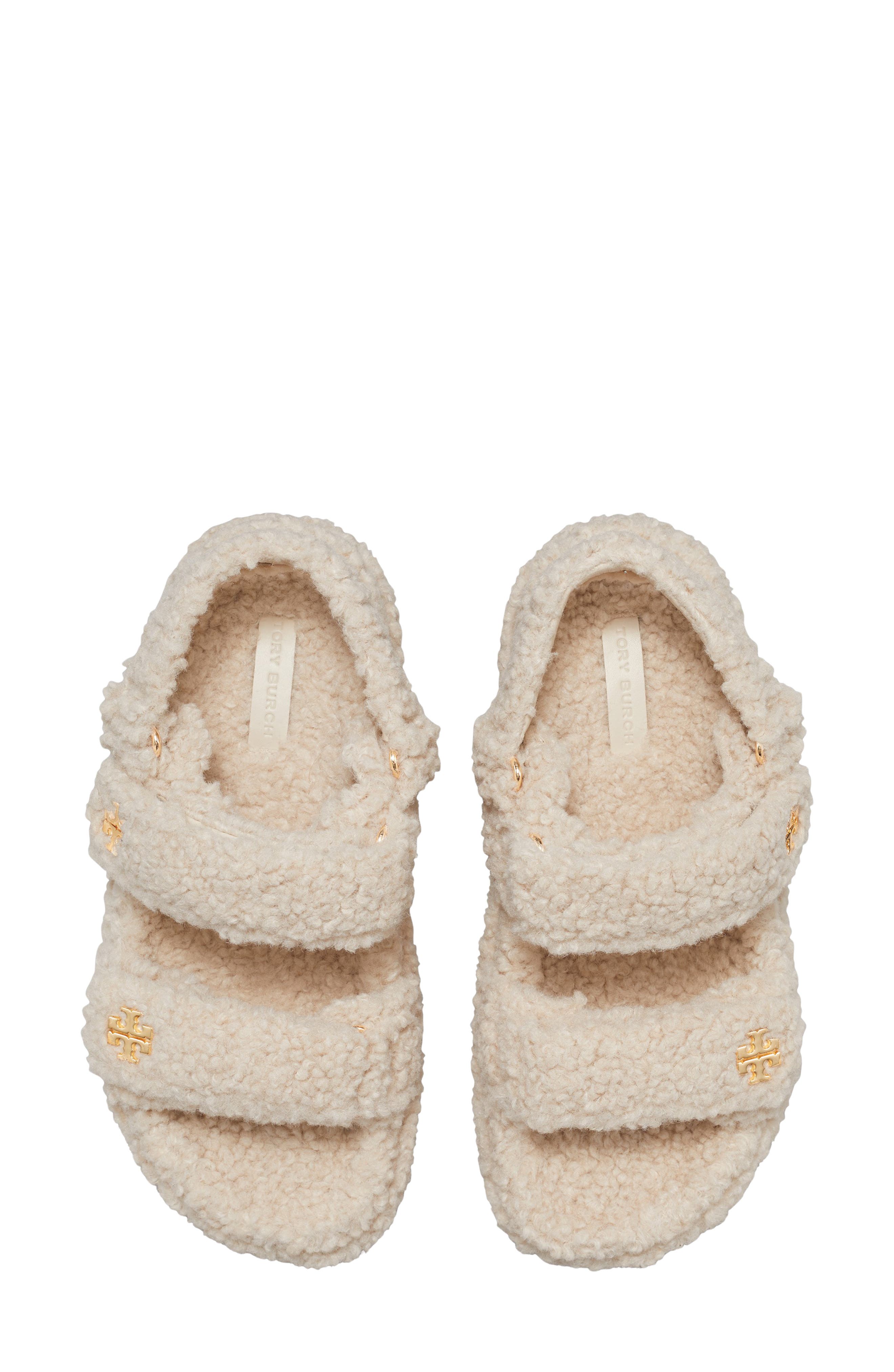 Tory Burch Kira Faux Shearling Sport Sandal, Alternate, color, 