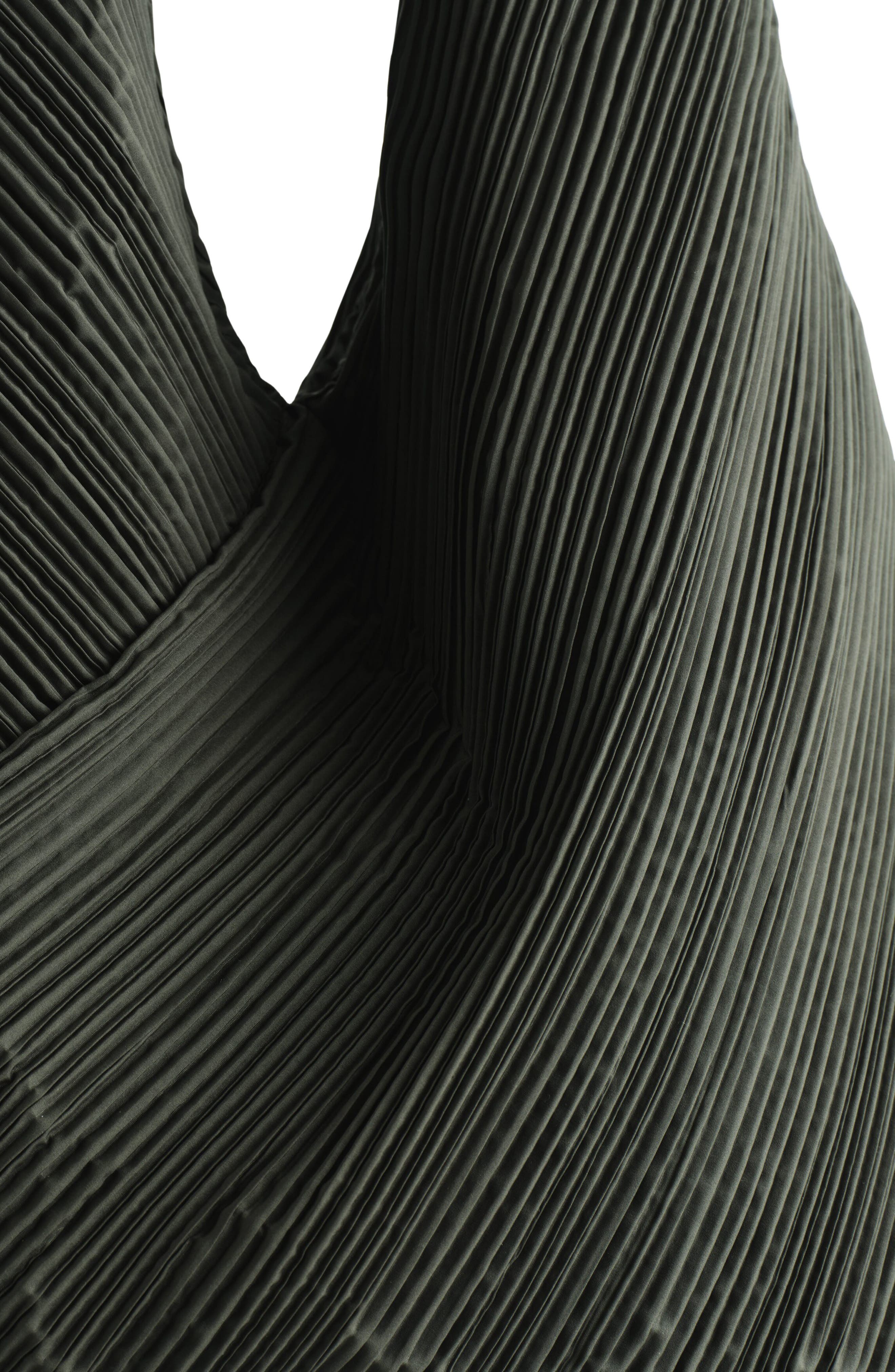 COS Guava Plissé Tote, Alternate, color, Khaki Green Medium Dusty